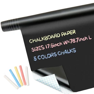 Chalkboard Wall Sticker Blackboard Decal Chalk Board Large Paper Adhesive - Picture 1 of 12