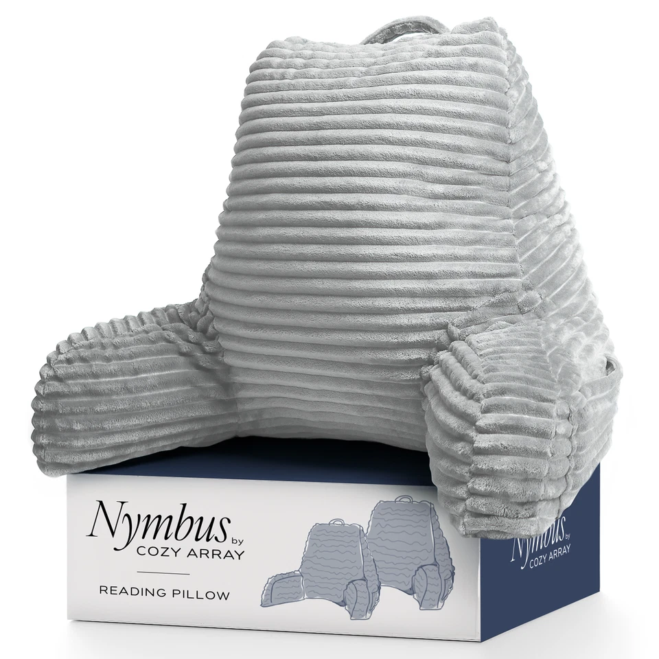 Almohada de lectura de felpa cortada de espuma viscoelástica triturada reposacamas respaldo almohada con brazos Foto 1 de 1
