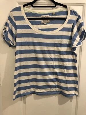 New Women’s Jack Wills Blue & White Stripe Cotton T-Shirt Size US 10 UK 14 - Image 1 of 3