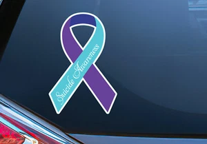 Suicide Awareness Ribbon Decal Sticker Car Window Bike Laptop Wall Door - Picture 1 of 2