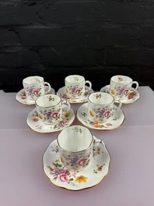 6 x Royal Crown Derby Posies Coffee Cups & Saucers 1st Quality 4 Sets Available - Picture 1 of 6