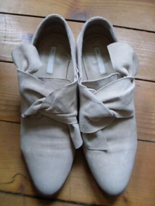Elegante Loafer, Wildleder, Beige, Gr. 38 H&M, Schleifenapplikation - Bild 1 von 6