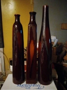 18, 19 & 20,5 Zoll hohe Lavaglasierte Flaschen (Vasen) - Bild 1 von 2