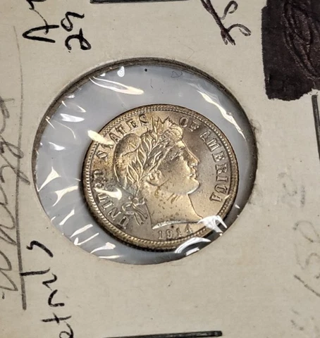 1913 Barber Silver Dime AU B373 Cover