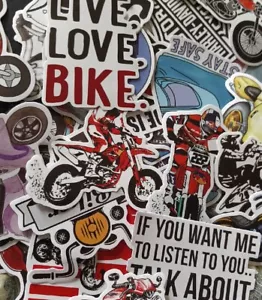 50pc Yamaha Kawasaki Motorcycle themed Waterproof Glossy Stickers Assorted - Picture 1 of 5