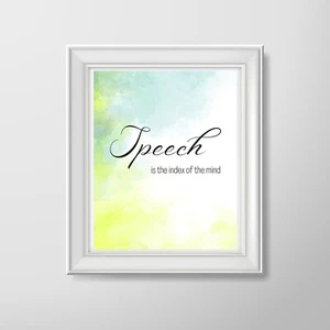 Speech Of Mind Quote | Motivation Self | Home Décor | Digital Downloadable Print - Picture 1 of 4