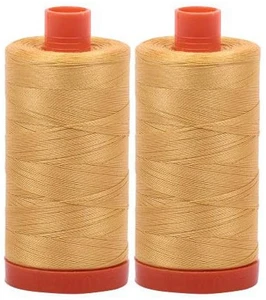 Mako Cotton Thread Solid 50wt 1422yds Spun Gold 2-pack - Picture 1 of 1