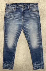 American Eagle Men’s Denim Athletic Skinny 36x30 Whiskered Medium Wash - Picture 1 of 12