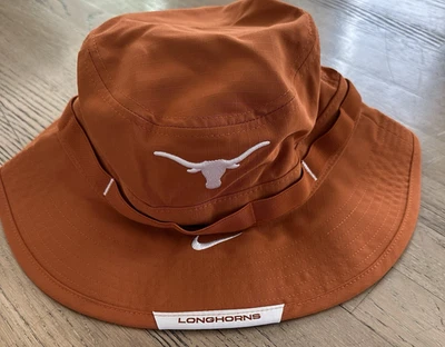 NOVO Texas Longhorns Laranja Nike On-Field Queixo Alça Chapéu Balde Adulto M/G - Imagem 1 de 4