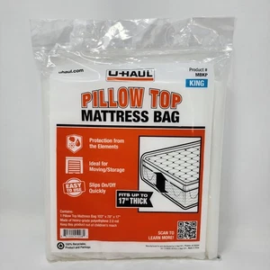 U-Haul King Pillow Top Mattress Bag for Moving or Storage Fits up to 17" Thick - Picture 1 of 4