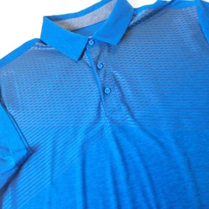 Under Armour Heat Gear Mens L Large Blue Black Short Sleeve Polo Golf Shirt - Picture 1 of 6