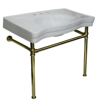 Kingston Brass VPB136.ST Imperial 35-13/16" Vitreous China Wall - White - Image 1 of 2