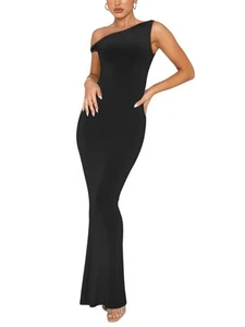 REORIA Women's Sexy One Shoulder Formal Long Dress Elegant Wedding Guest Slee... - Picture 1 of 7