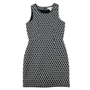 Banana Republic Pencil Dress Black Tan Ikat Sheath Sleeveless Career wear Size 2 - Picture 1 of 7