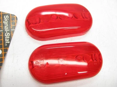 (2) Lente de repuesto de lámpara de luz de marcador lateral roja Signal-Stat 9093D Foto 1 de 3