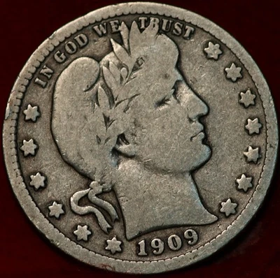 1909-D Denver Mint Silver Barber Quarter - Image 1 of 2
