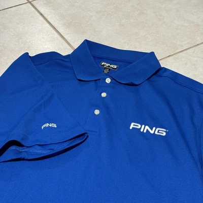 PING Performance Polo Shirt Mens Large Blue Golf Short Sleeve Embroidered Logo - Image 1 of 4