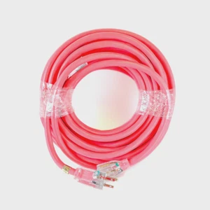 50' 12 Gauge Pink Extension Cord w Lighted Single Outlet - Picture 1 of 1