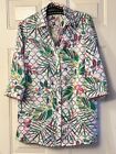 Foxcroft Sz 8 (M) Wrinkle Free Women's Shirt Tunic 3/4 Sleeve Multicolor