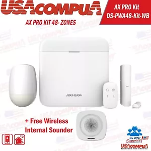 HIKVISION AX PRO Wireless Alarm Panel DS-PWA48-E-WB Supports 48 Zones + Sounder - Picture 1 of 4
