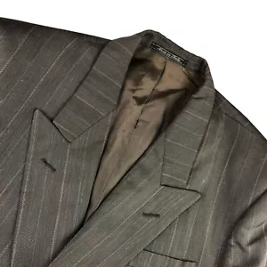 VTG Lubiam Men's Double Breasted Blazer/Jacket Herringbone Stripe • Italy • 40R - Picture 1 of 11