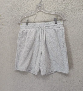 H M Men Short Small Gray Cotton Blend Pull On Drawstring Regular Fit Sweatshorts - Picture 1 of 19
