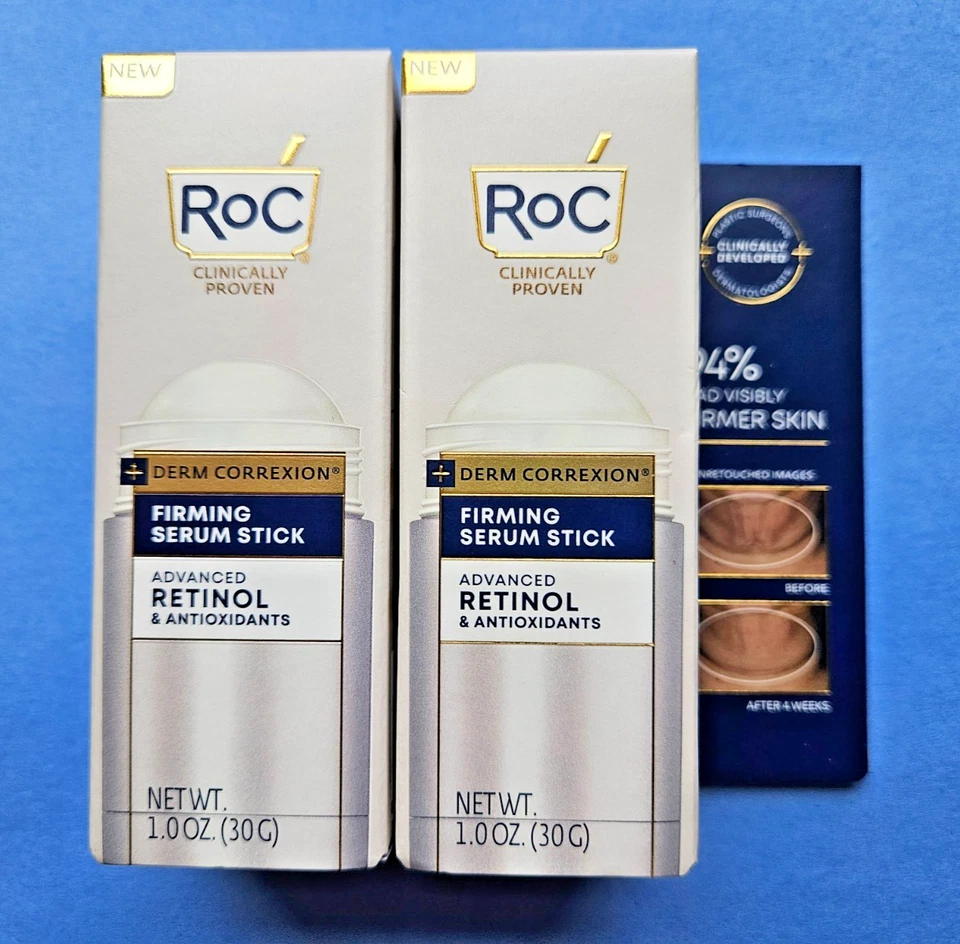 2 PACK RoC Derm Correxion Firming Serum Advanced Retinol Face Stick Retinol
