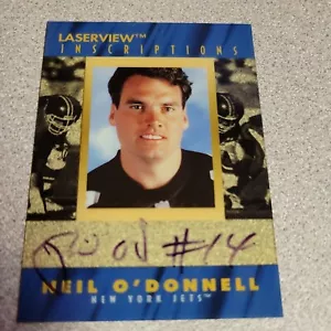 Pinnacle Laser View Inscriptions 1996/1600 Neil O'Donnell Auto NY Jets - Imagen 1 de 12