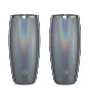 SNOWFOX Stainless Steel Beer Glass Set, Set of 2 - Shimmer Gray - Picture 1 of 5