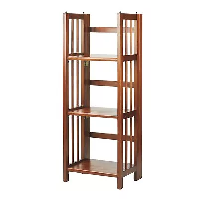 Casual Home 3 Shelf Folding Bookcase 14In Wide Mahagony - Image 1 of 3