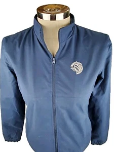 Women's Golf Rain Jacket Small Navy World Golf Championship Full Zip Pockets - Picture 1 of 5