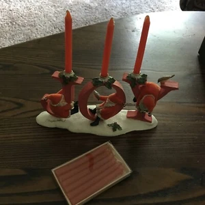 Hallmark Marjolein Bastin Christmas Flocked Santa Joy Candle Holder - Picture 1 of 8