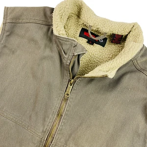 Wolverine Men's Cotton Polyester Fur Sherpa Canvas Vest Brown • XL - Picture 1 of 7