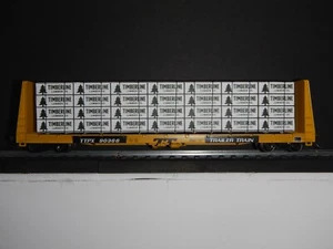 Solid Wood Wrapped Lumber Load for HO 60 Foot Bulkhead Flat Car People & Places - Picture 1 of 34