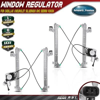 2x Regulador de ventana con motor para Chevy Silverado GMC Sierra 1500 trasero derecho e izquierdo Foto 1 de 4