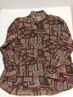 Woolrich Fishing Tackle Reel Pole Pattern Button Down Shirt Mens Size XL Fish