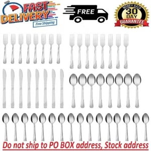 40Pc Stainless Steel Cutlery Set Spoon Fork Knife Flatware Dinnerware Silverware - Picture 1 of 12