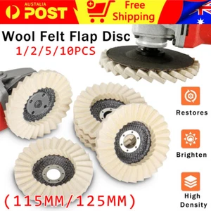 1-10X Wool Felt Flap Disc Metal Working Polishing Buffing Wheel Angle Grinder AU - Picture 1 of 14