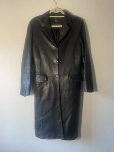 Supple Collection Women’s Genuine Soft Leather Black Coat Sz Large/ Medium - Picture 1 of 10