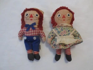 Vintage Raggedy Ann & Andy Mini Knickerbocker Dolls Collectible Toys Fabric - Picture 1 of 13