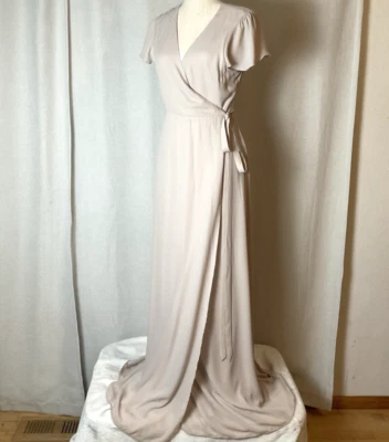 NWT Show Me Your Mumu Noelle Wrap Dress SZ Medium Cream Bridesmaids Quiet Luxury - Image 1 of 4
