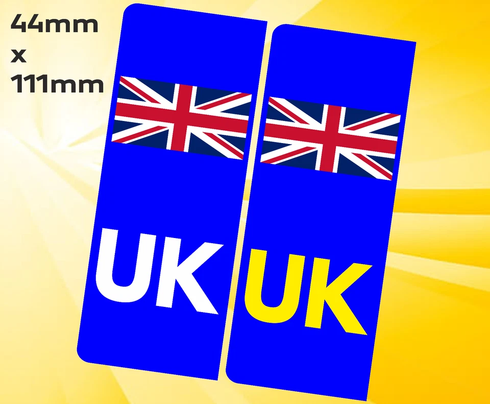 UK Car Number Plate Sticker. Union Jack / EU / Europe / Brexit - Car Van - Image 1 of 1