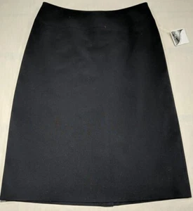 APOSTROPHE ESSENTIALS Women's Black Lined Below Knee Pencil Dress Skirt sz 4 NWT - Picture 1 of 12