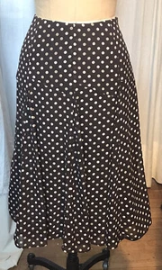 Nine &Co. womens Brown White,Beige Gored Chiffon Skirt Sz 8 pre-owned - Picture 1 of 12