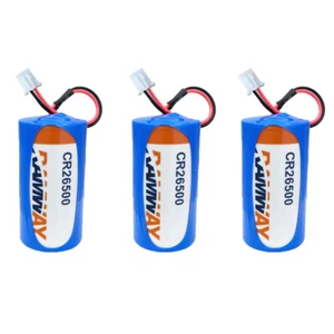 New 3PCS CR26500 3V 5400mAh Non-rechargeable Li-ion Battery with 2.54 White Plug - Picture 1 of 3