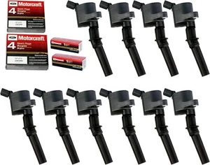 Set of 10 Ignition Coils Pack Dg508+Motorcraft Spark Plugs SP479 Compatible with - Picture 1 of 8