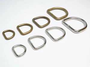 Anillos en D - latón/níquel antiguos - varios tamaños - Imagen 1 de 3