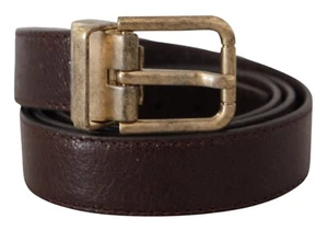 Dolce & Gabbana Cinturón Becerro Marrón Cuero Vintage Logo Metal Hebilla S. - Imagen 1 de 6