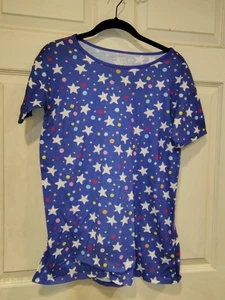 Cat & Jack Girl's Size L Blue Nightgown with Stars Short Sleeve Sleepwear - Picture 1 of 5