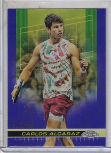2024 TOPPS Cromo Tenis Carlos Alcaraz Púrpura Refractor Novato/499 Tarjeta #50 - Imagen 1 de 2